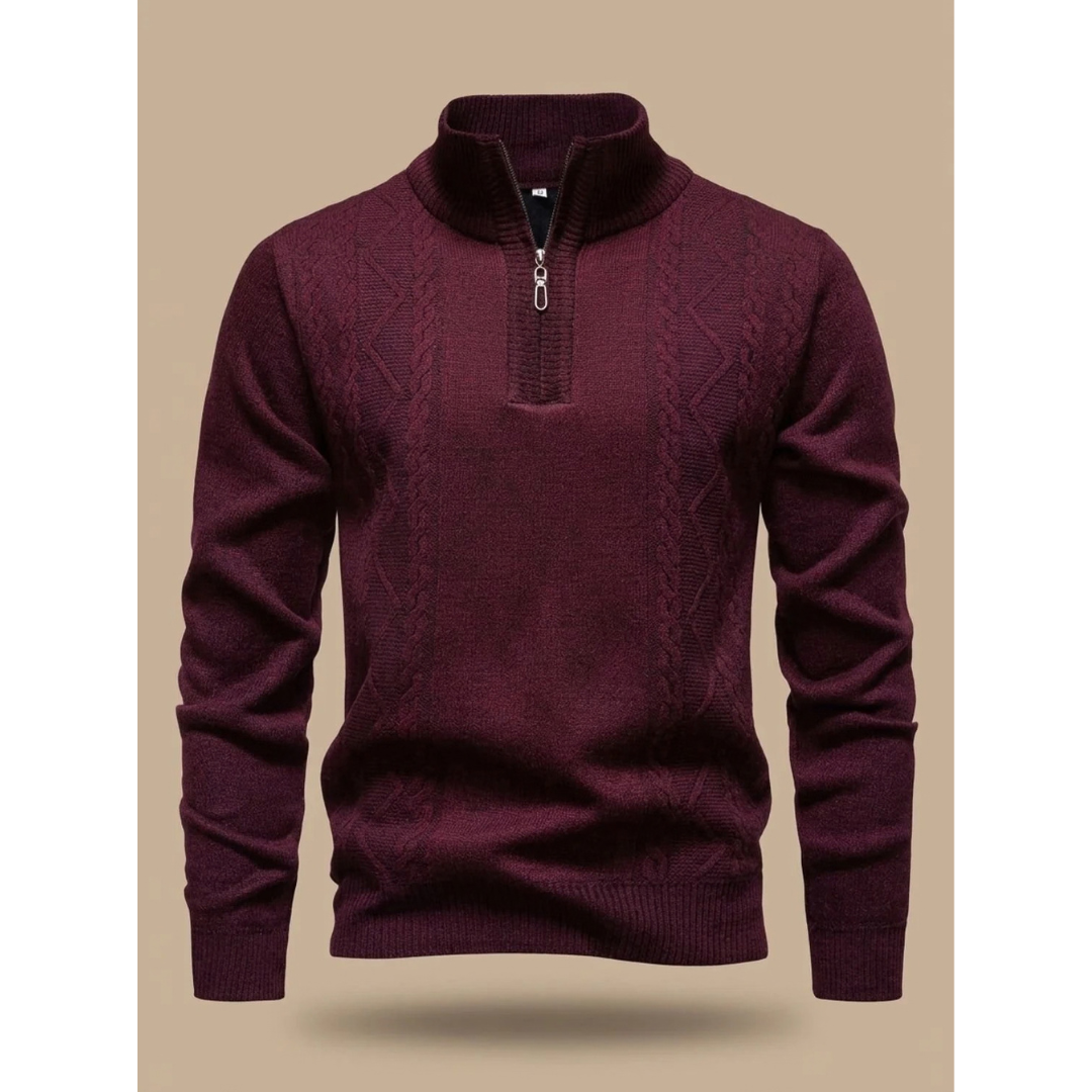 Arjen | Men's Cable Knit Quarter Zip Winter Sweater 4