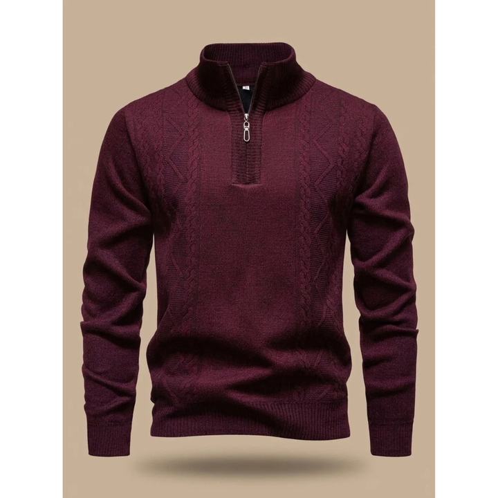 Arjen | Men's Cable Knit Quarter Zip Winter Sweater 4