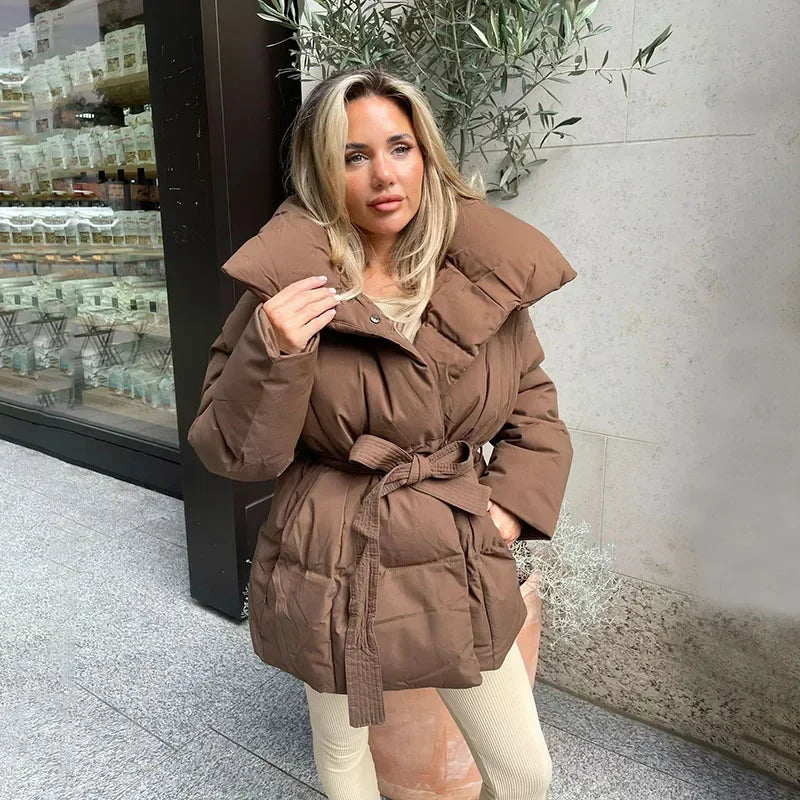 Aurelia | Women's Belted Puffer Jacket Oversized 3