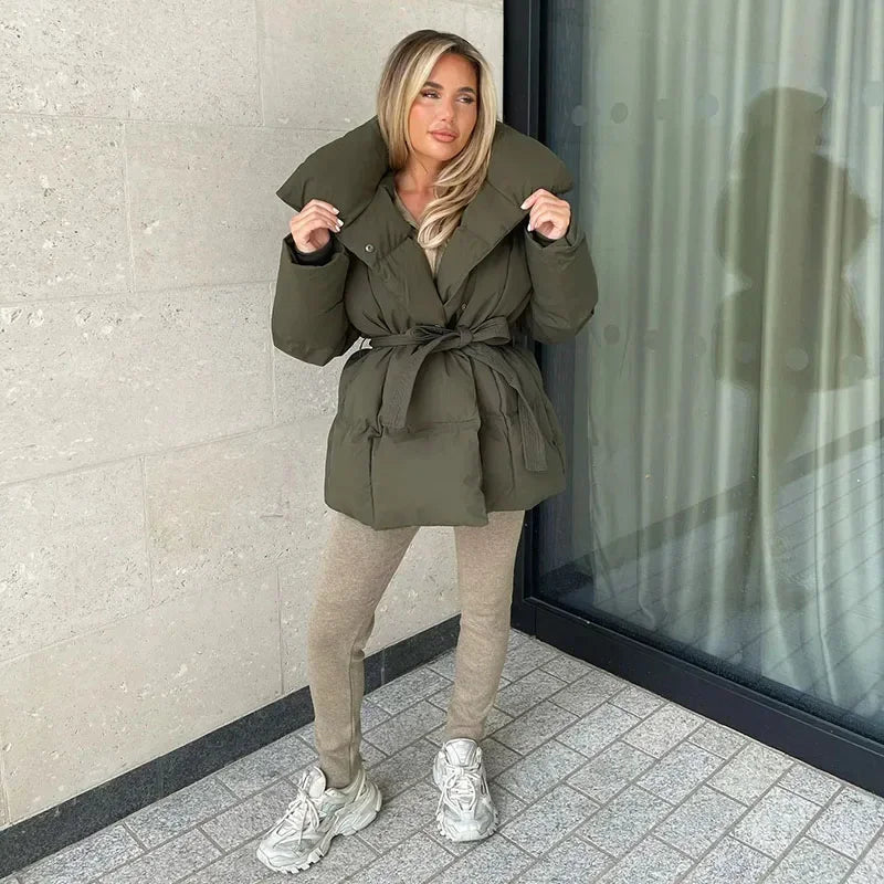 Aurelia | Women's Belted Puffer Jacket Oversized 4