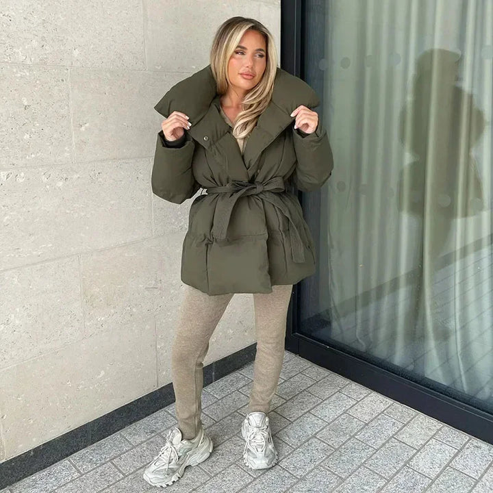 Aurelia | Women's Belted Puffer Jacket Oversized 4