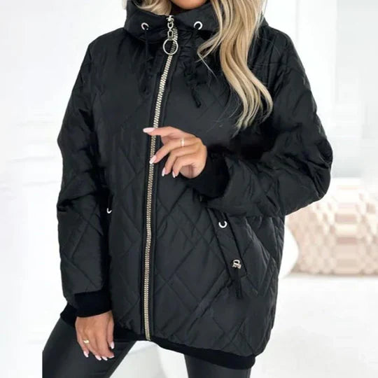 Bastienne | Women's Quilted Hooded Jacket Zip Up 2