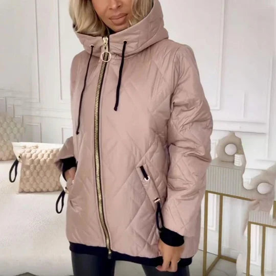 Bastienne | Women's Quilted Hooded Jacket Zip Up 3