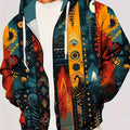 Bauke | Men's Tribal Print Hooded Zip Jacket