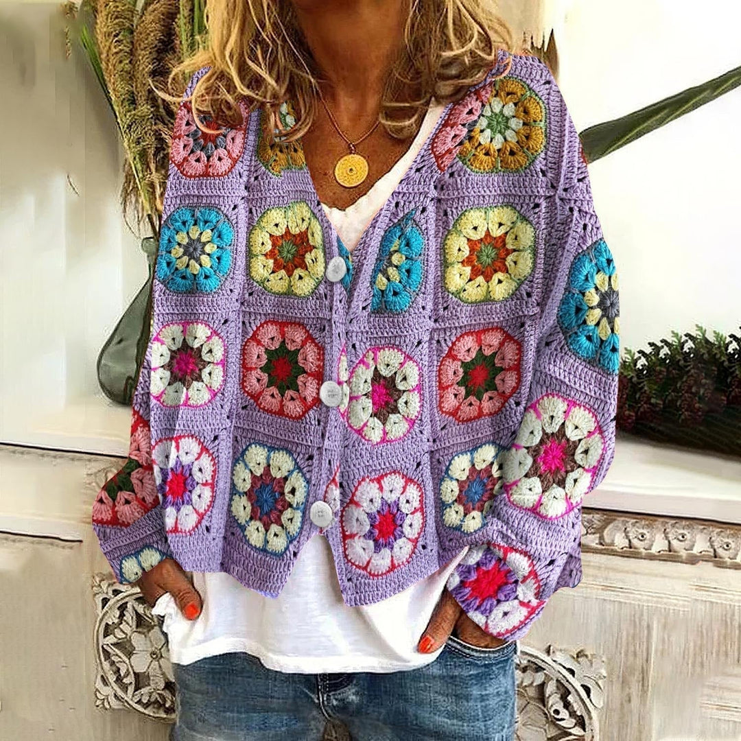 Baukje | Women's Floral Cardigan Printed Boho Plus Size 1