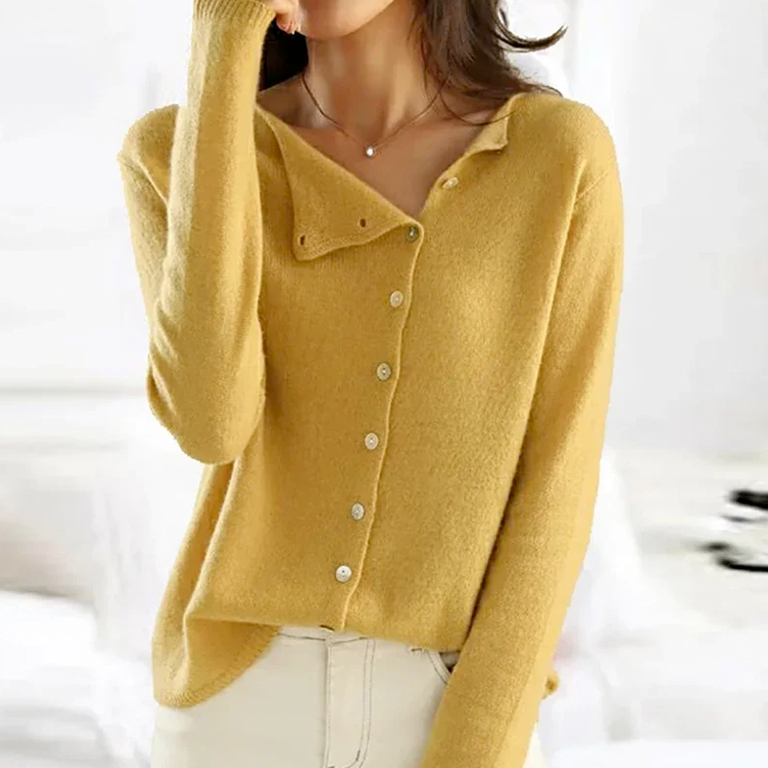 Beatrice - Asymmetric Button Sweater 3