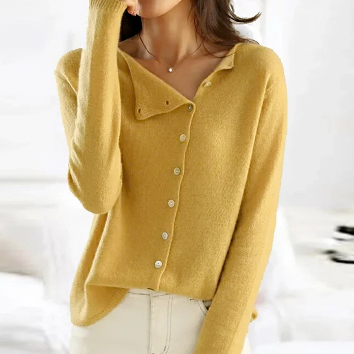 Beatrice - Asymmetric Button Sweater 3