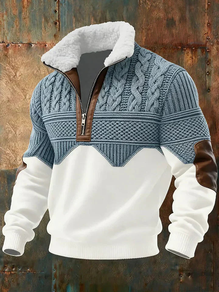 Bennett - Colour Block Half-Zip Knit Sweater 1