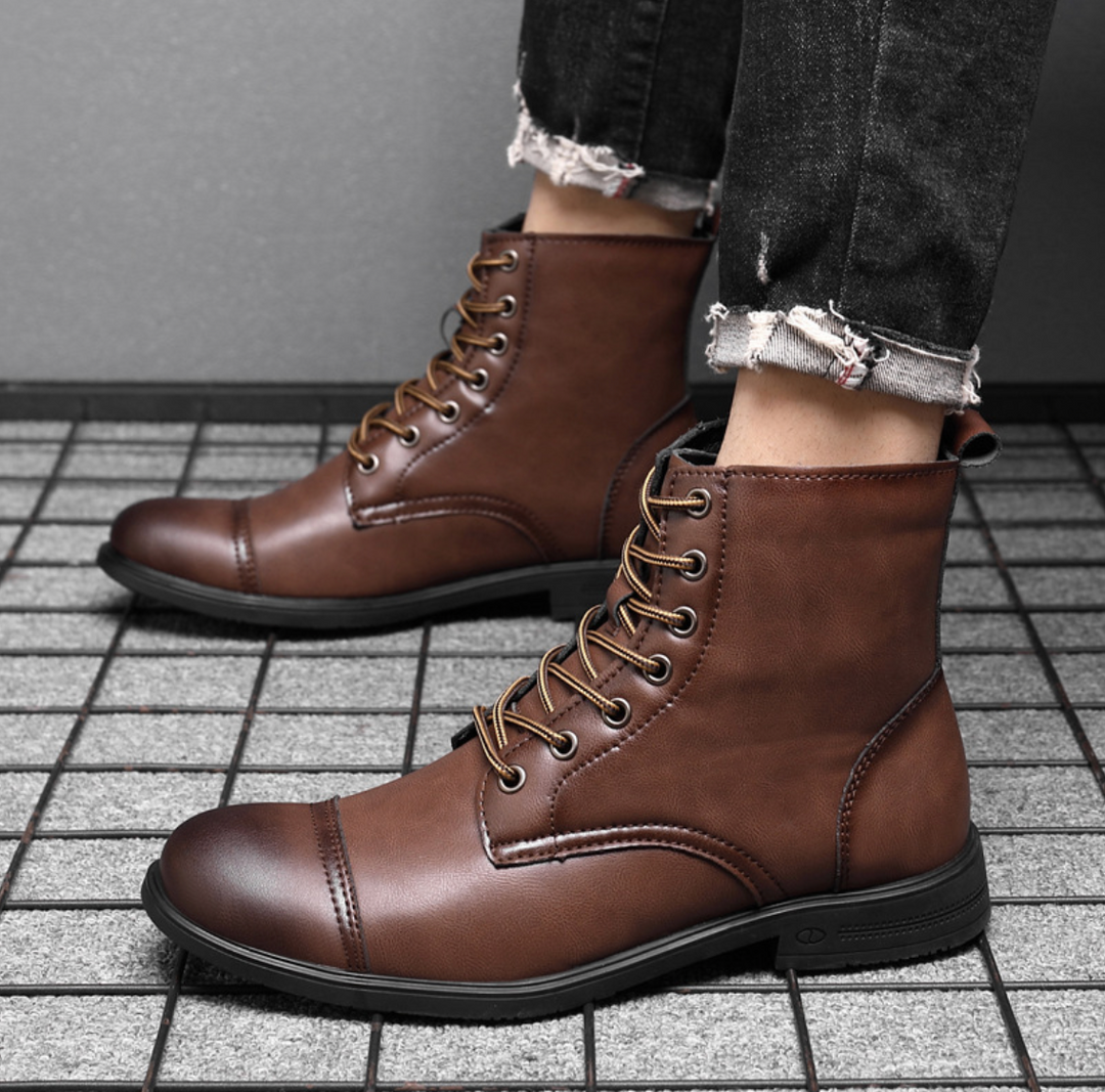 Bennett | Men's Leather Boots Lace Up Cap Toe Dress Ankle 5