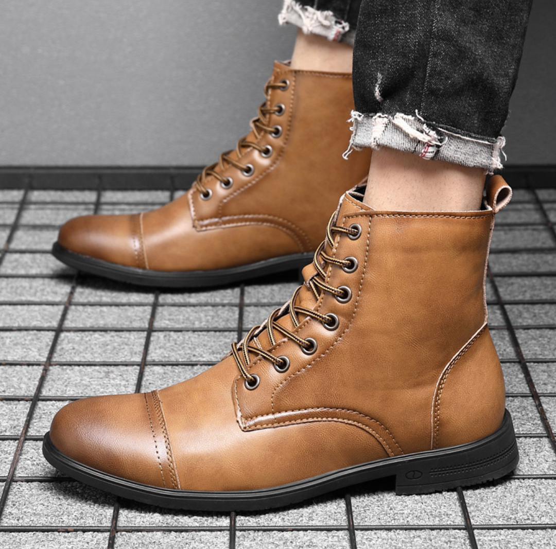 Bennett | Men's Leather Boots Lace Up Cap Toe Dress Ankle 6