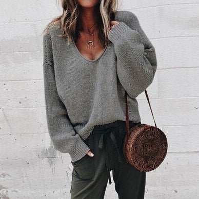 Bernadette | Women's Oversized V Neck Sweater 1