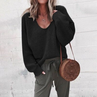 Bernadette | Women's Oversized V Neck Sweater 2