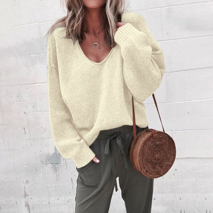 Bernadette | Women's Oversized V Neck Sweater 3