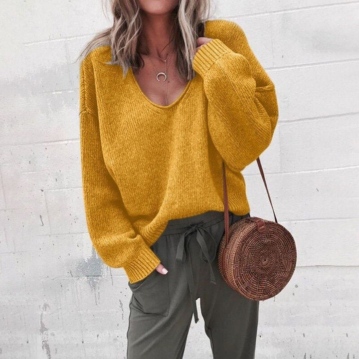 Bernadette | Women's Oversized V Neck Sweater 4
