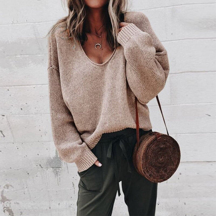 Bernadette | Women's Oversized V Neck Sweater 5
