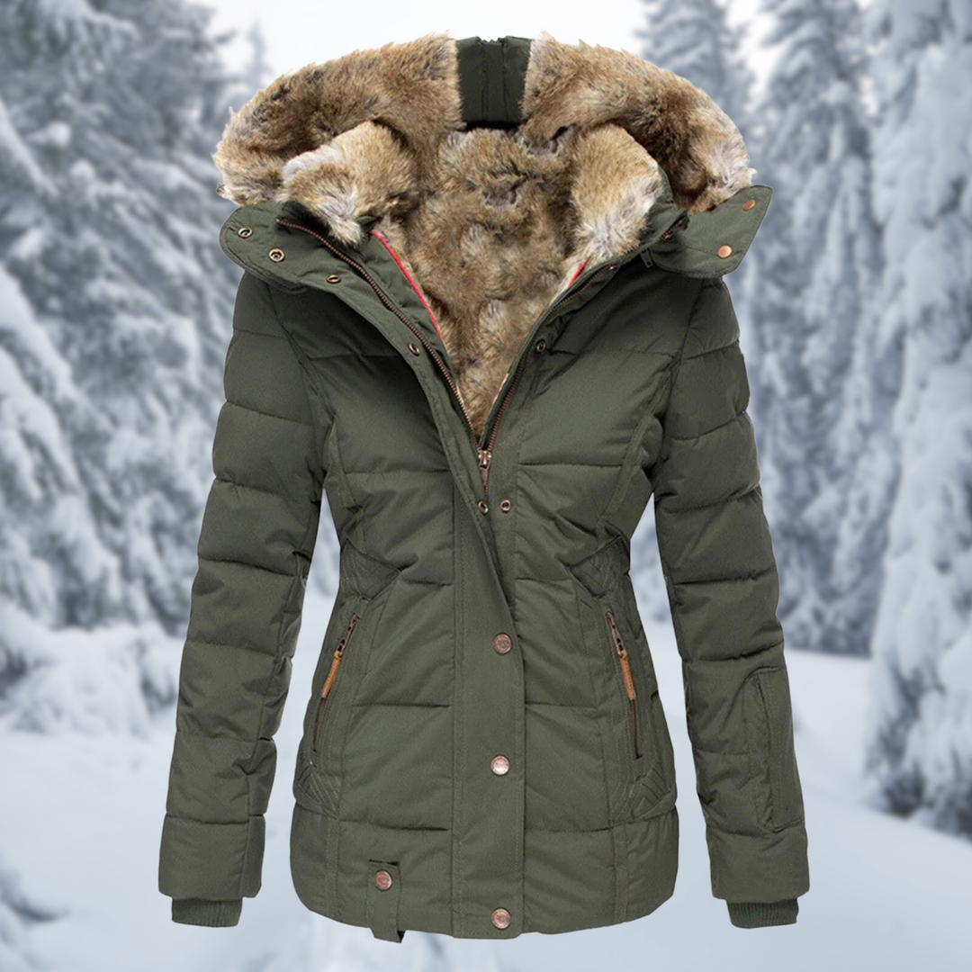 Bernadette | Women's Puffer Jacket Fur Hood 1