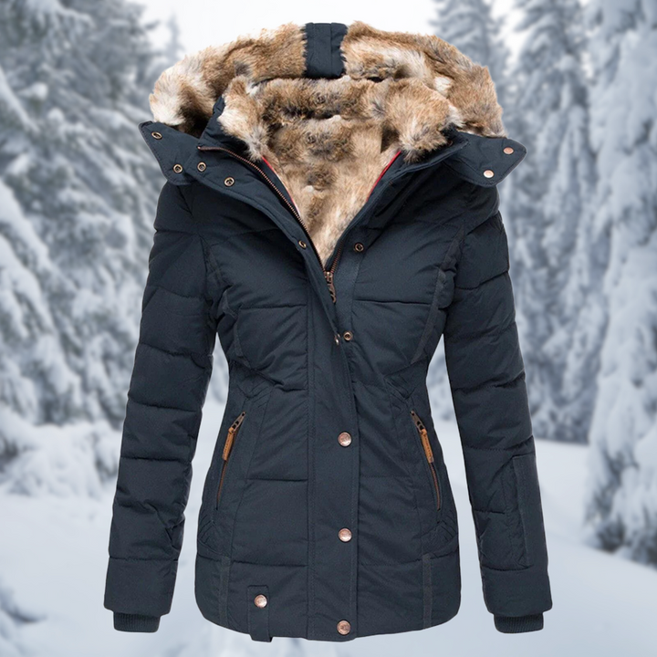 Bernadette | Women's Puffer Jacket Fur Hood 2