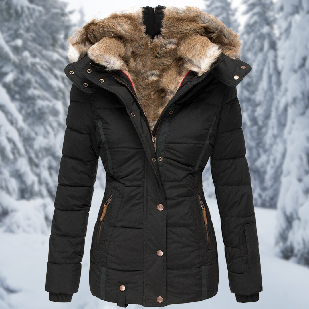 Bernadette | Women's Puffer Jacket Fur Hood 3