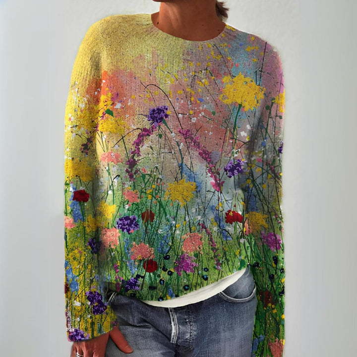 Birgit - Floral Nordic Knit Sweater 1