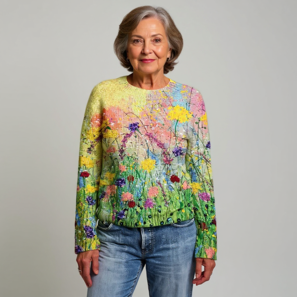 Birgit - Floral Nordic Knit Sweater 2