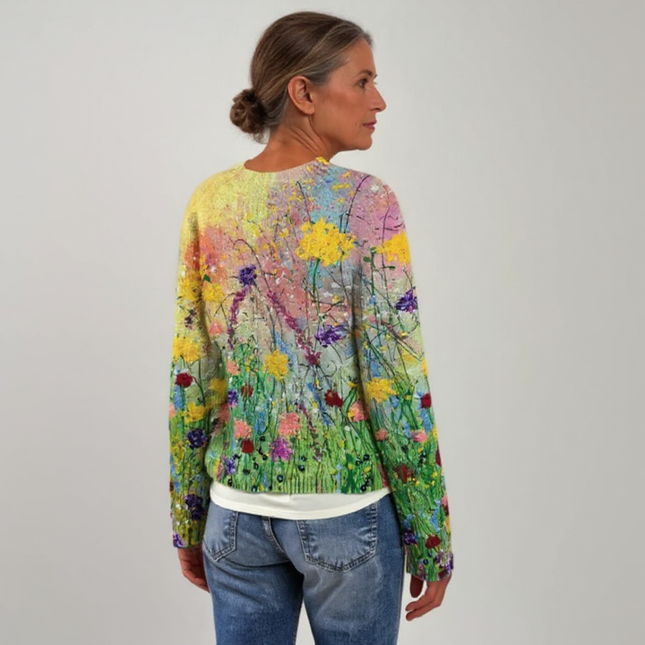 Birgit - Floral Nordic Knit Sweater 3