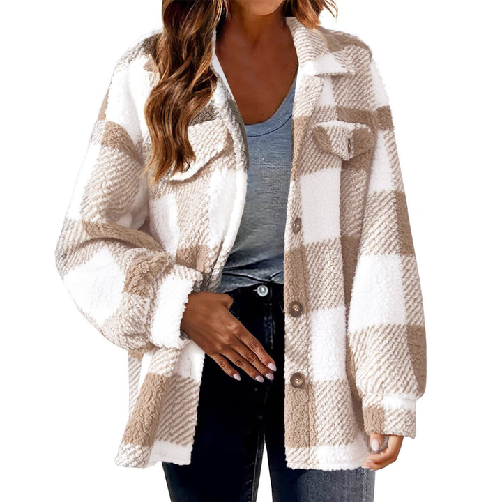 Bodil | Women's Plaid Shacket Flannel Teddy Jacket Sherpa 5
