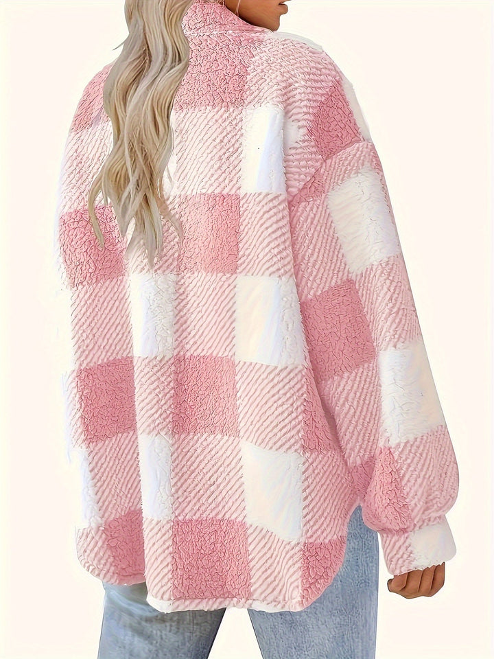 Bodil | Women's Plaid Shacket Flannel Teddy Jacket Sherpa 7
