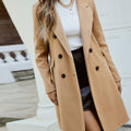 Brechtje | Women's Camel Coat Double Breasted Mid Length
