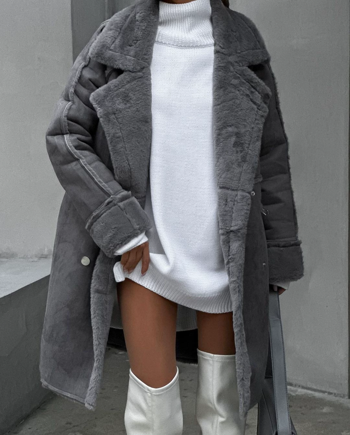 Bridget | Women's Double Breasted Teddy Coat Wool Winter 1