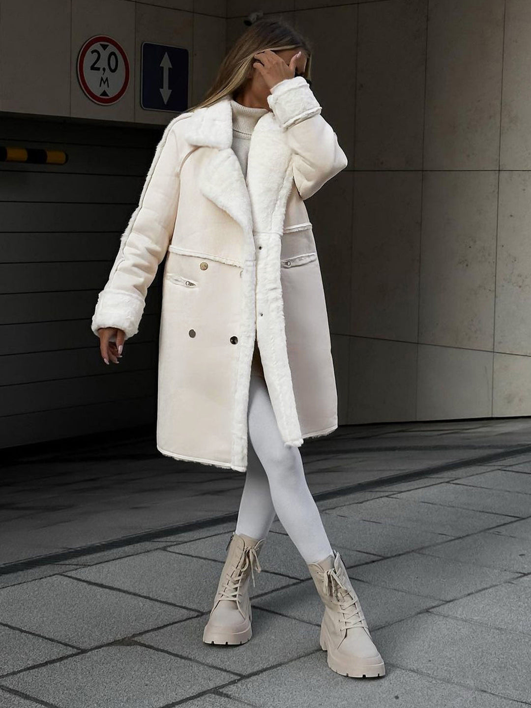 Bridget | Women's Double Breasted Teddy Coat Wool Winter 2