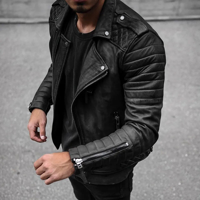 Cael | Men's Leather Biker Jacket Motorcycle Slim Fit Racer 2