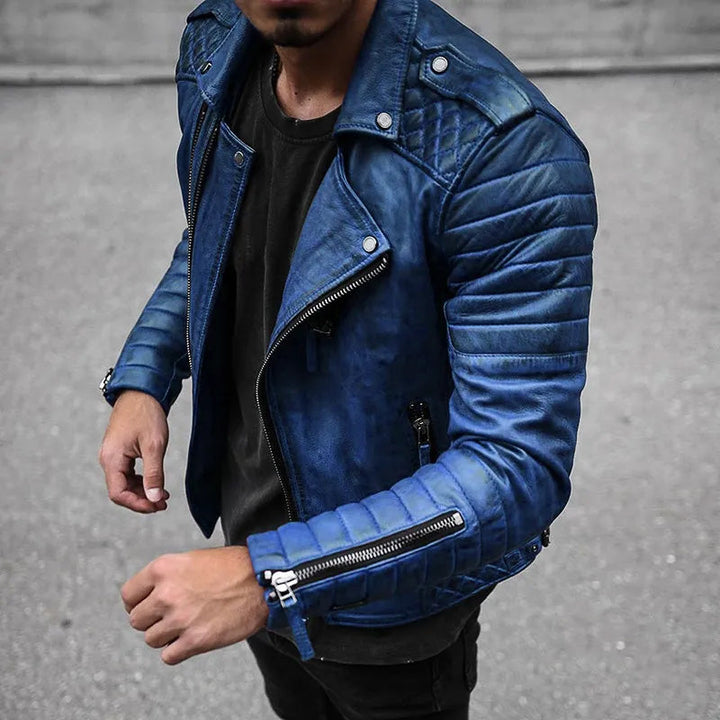 Cael | Men's Leather Biker Jacket Motorcycle Slim Fit Racer 4