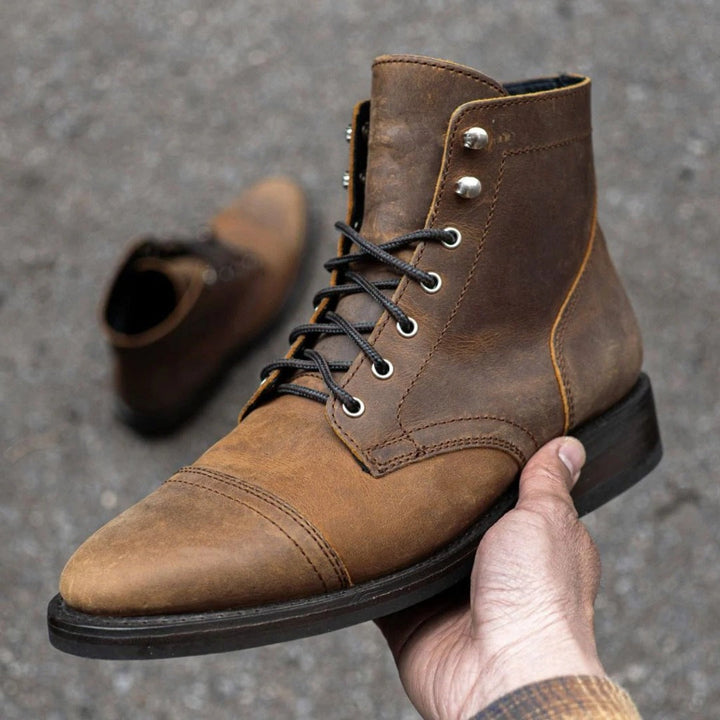 Callum | Men's Leather Boots Dress Lace Up Brogue Casual Ankle 5