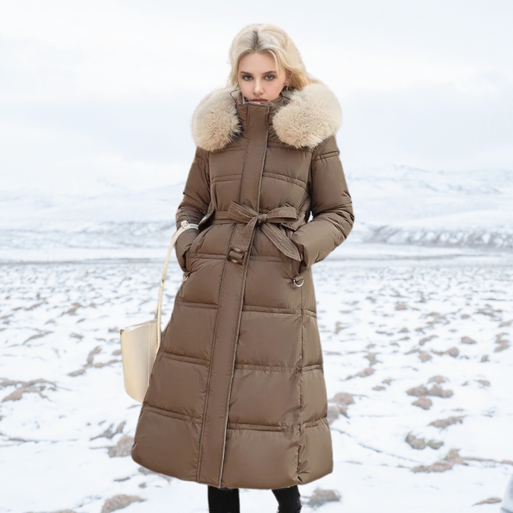 Camille - Longline Fur Collar Winter Puffer Coat 1