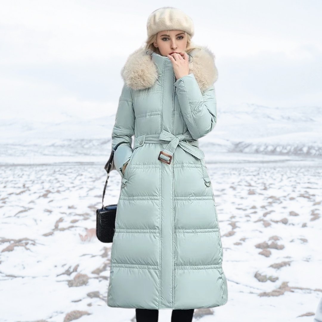 Camille - Longline Fur Collar Winter Puffer Coat 3
