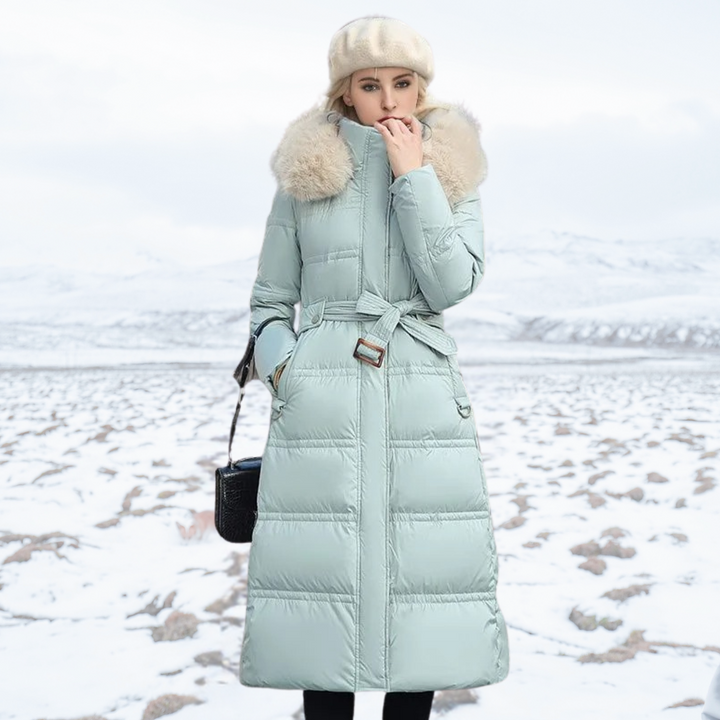 Camille - Longline Fur Collar Winter Puffer Coat 3