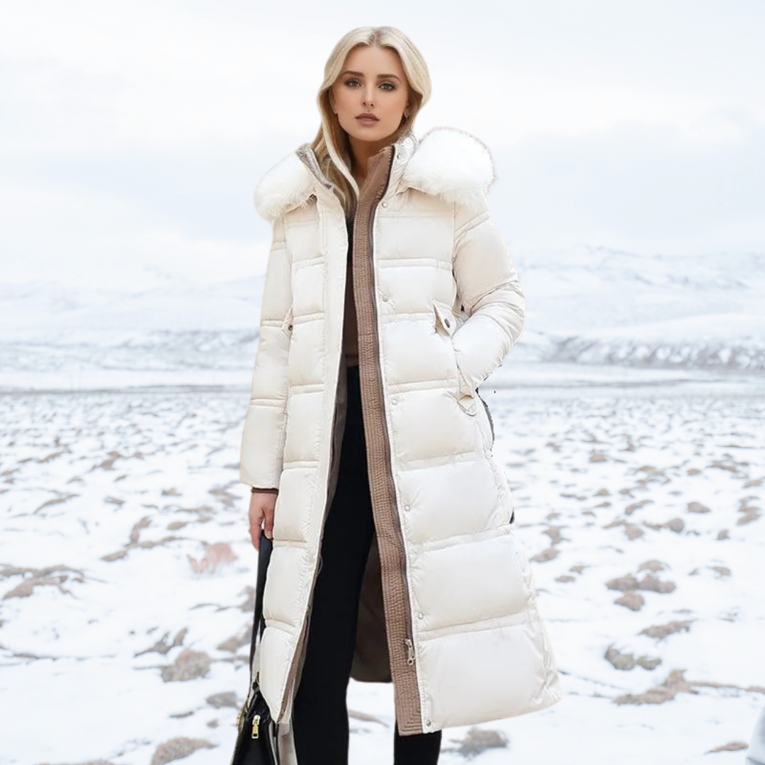 Camille - Longline Fur Collar Winter Puffer Coat 4