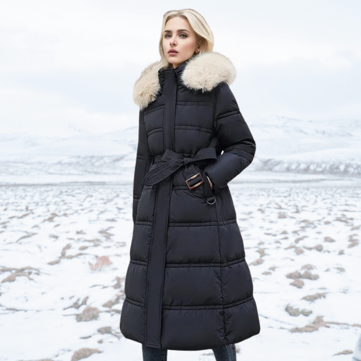 Camille - Longline Fur Collar Winter Puffer Coat 6