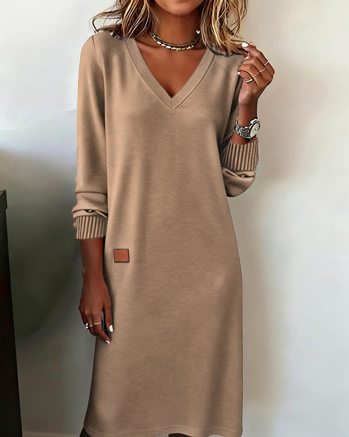 Carmen - Cozy V-Neck Sweater Fall Dress 3