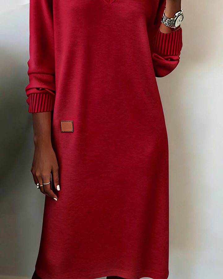 Carmen - Cozy V-Neck Sweater Fall Dress 9