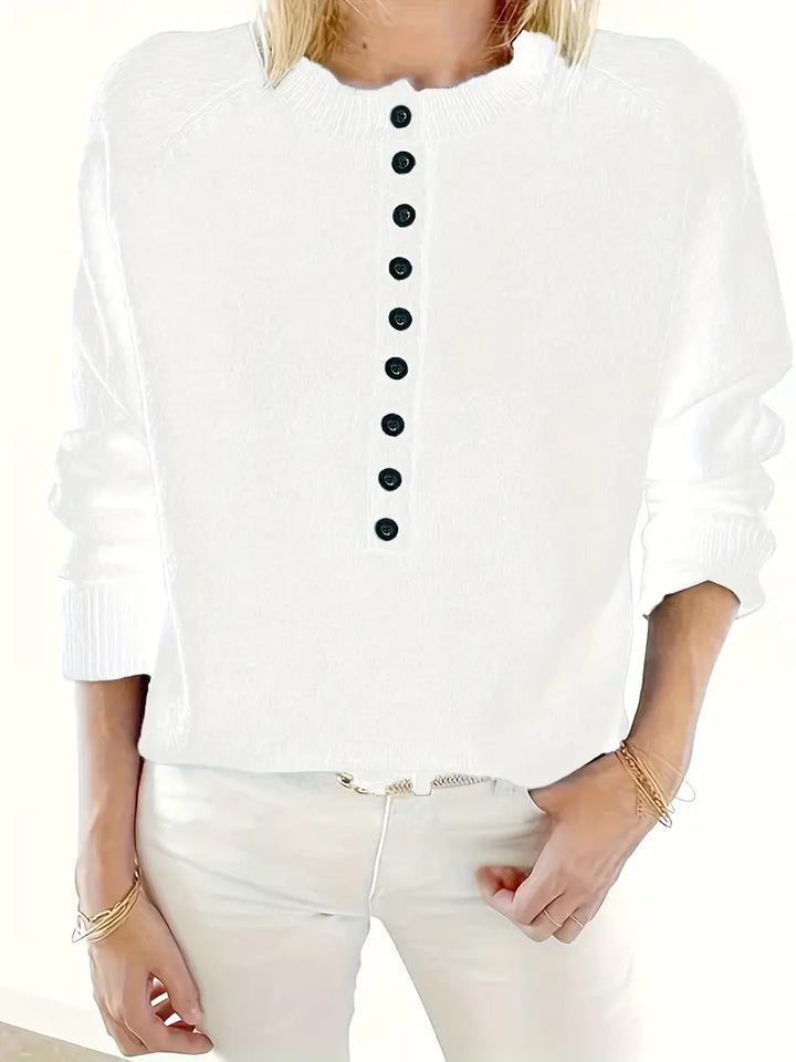 Caroline - Button Placket Knit Sweater 10