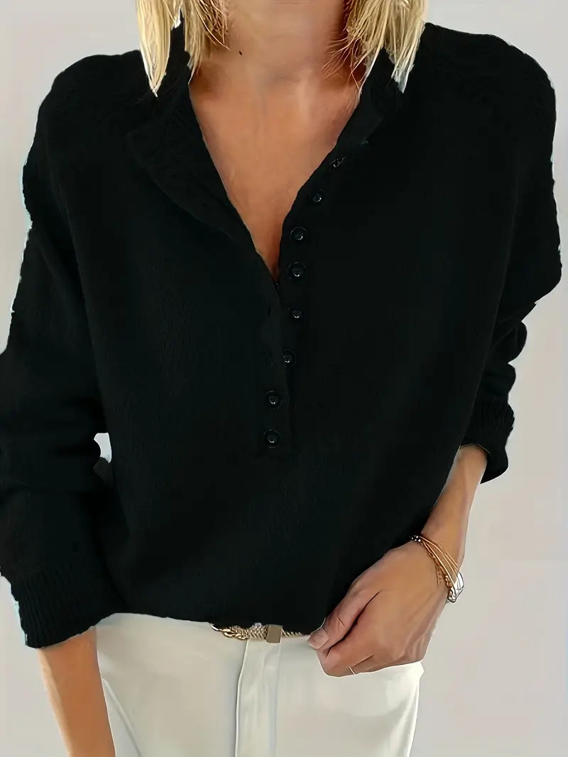 Caroline - Button Placket Knit Sweater 4