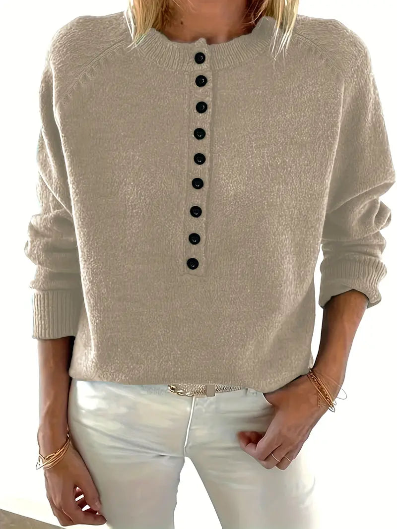 Caroline - Button Placket Knit Sweater 7
