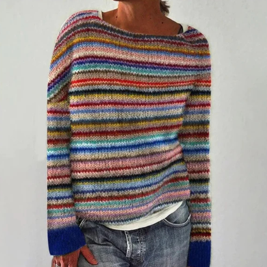Cedar - Striped Fair Isle Knit Sweater 1