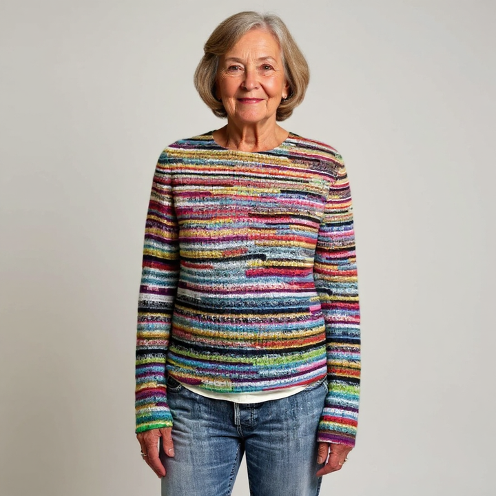 Cedar - Striped Fair Isle Knit Sweater 2