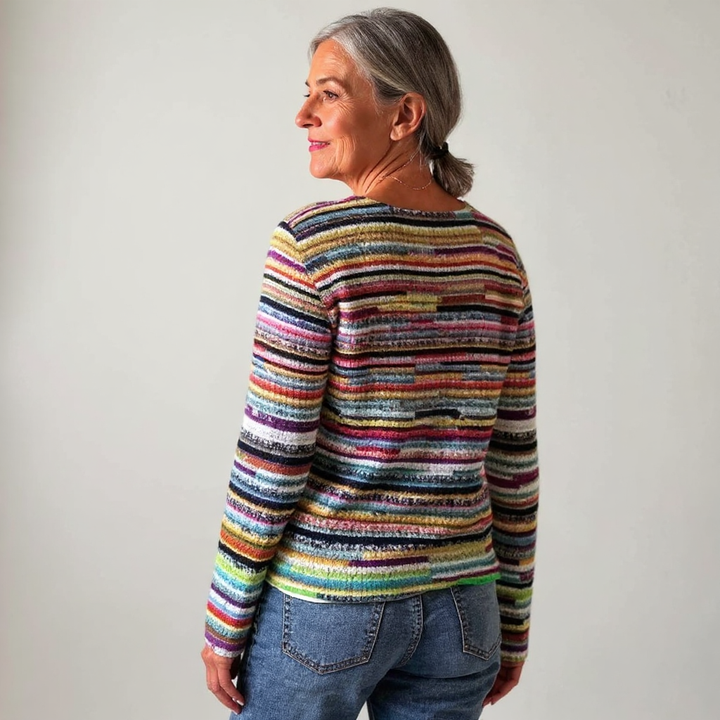 Cedar - Striped Fair Isle Knit Sweater 3
