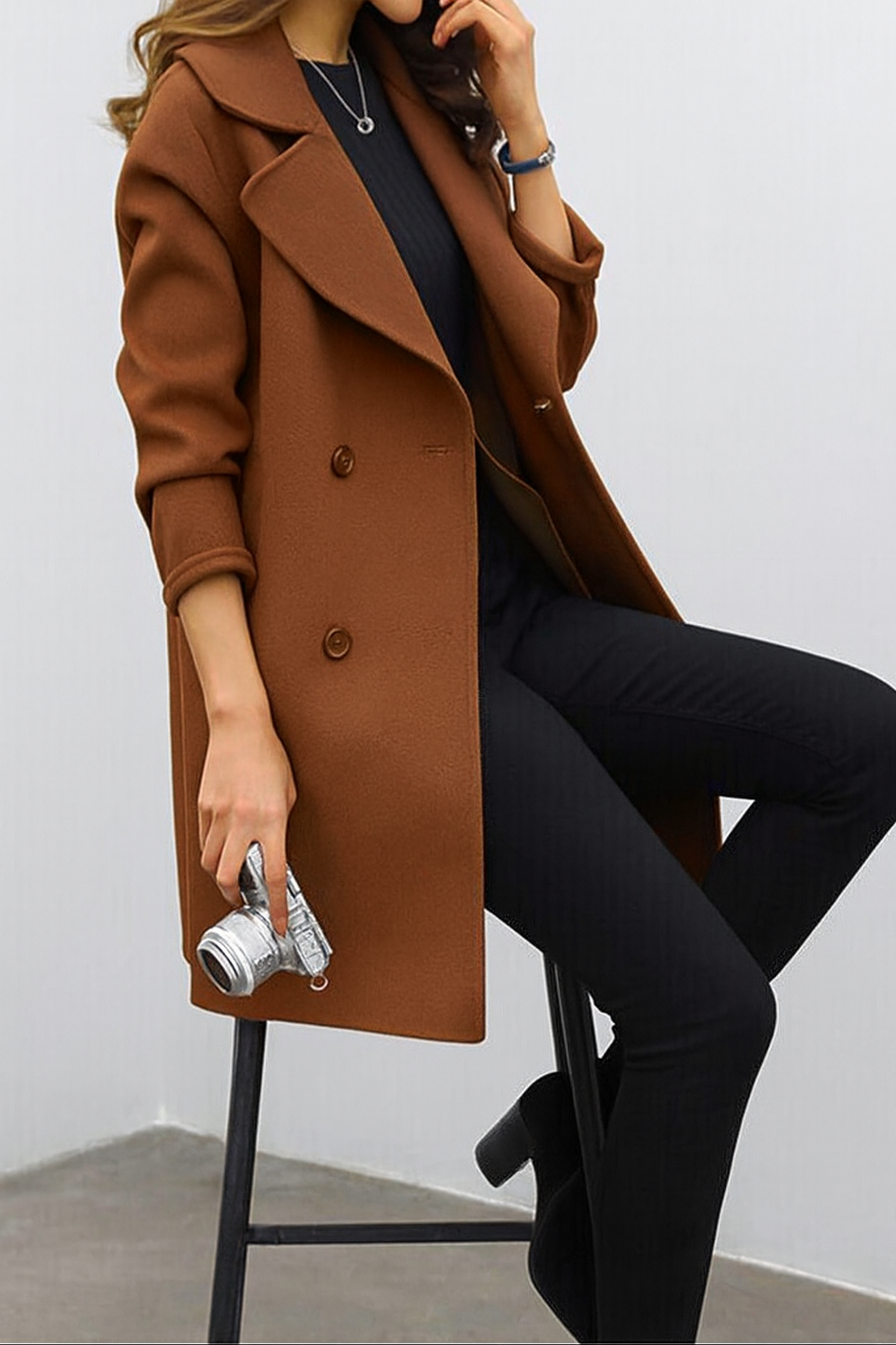 Christy | Women's Double Breasted Coat Mid Length 2