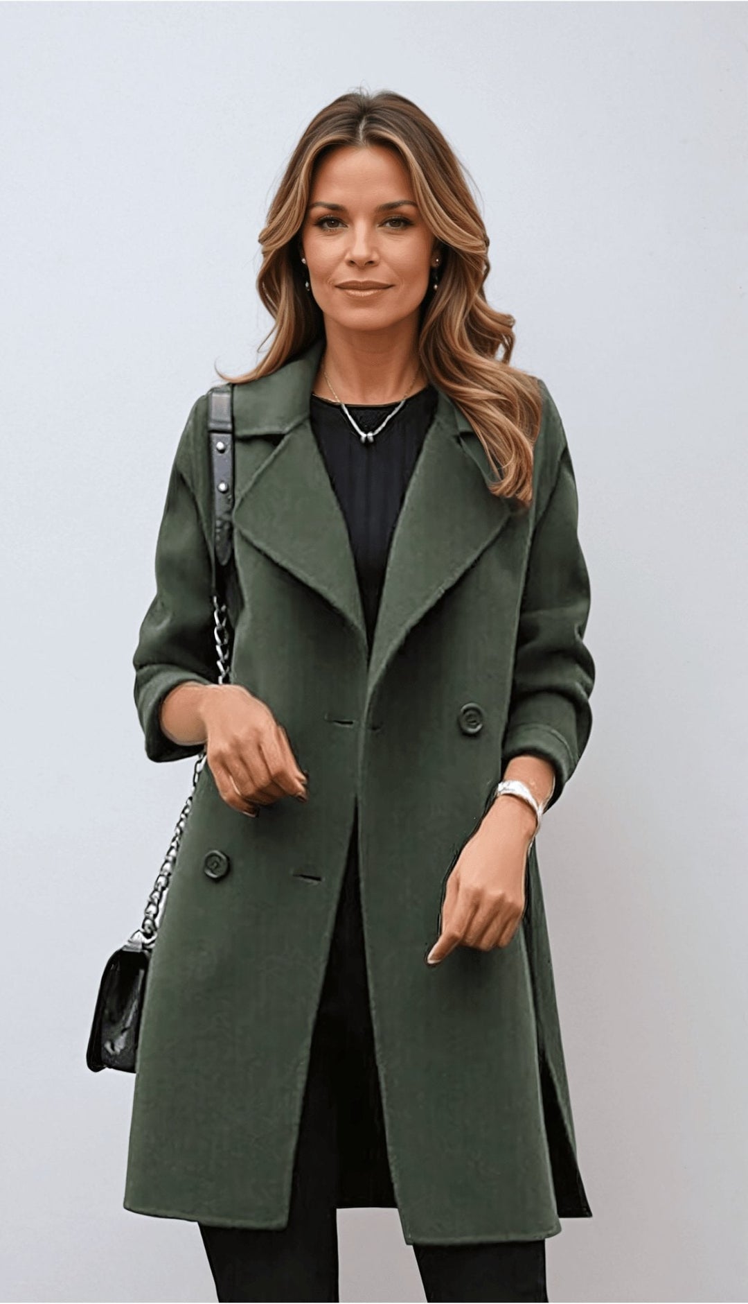 Christy | Women's Double Breasted Coat Mid Length 4