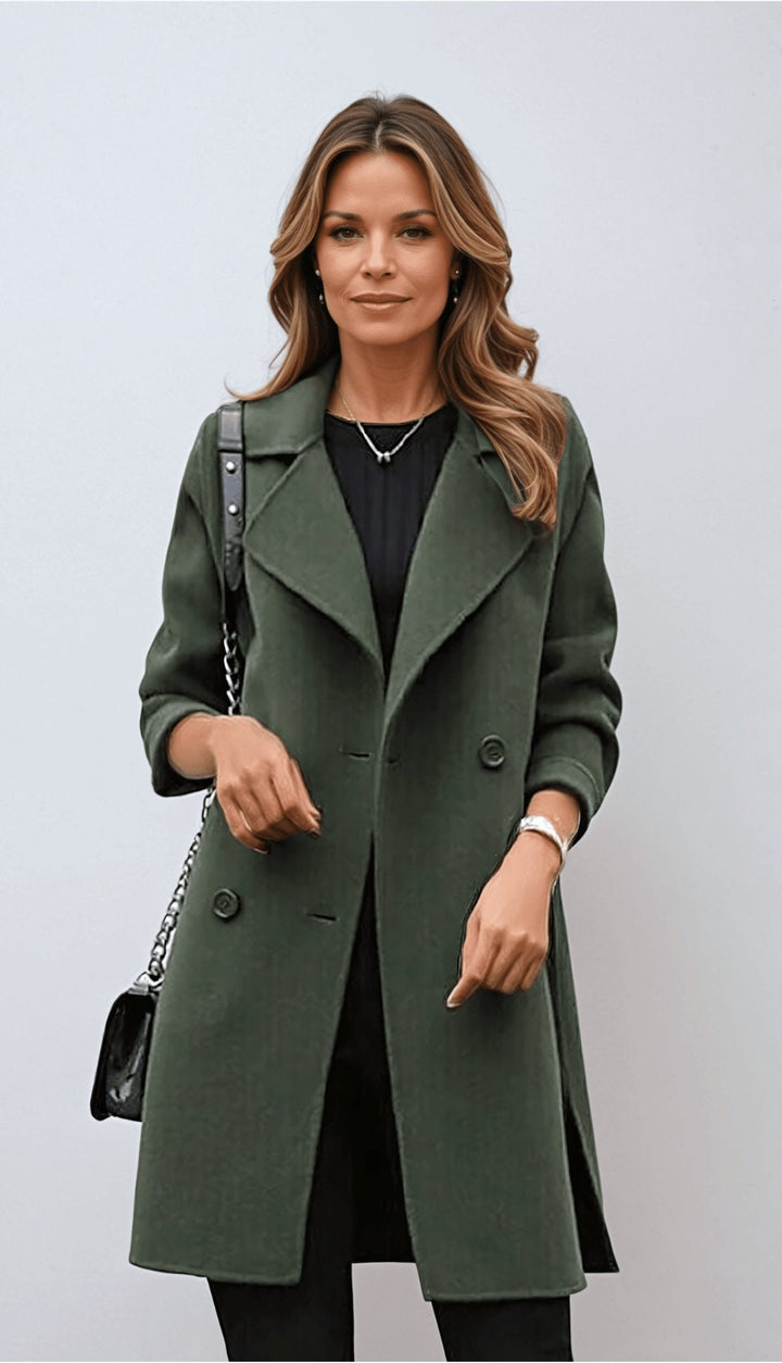 Christy | Women's Double Breasted Coat Mid Length 4