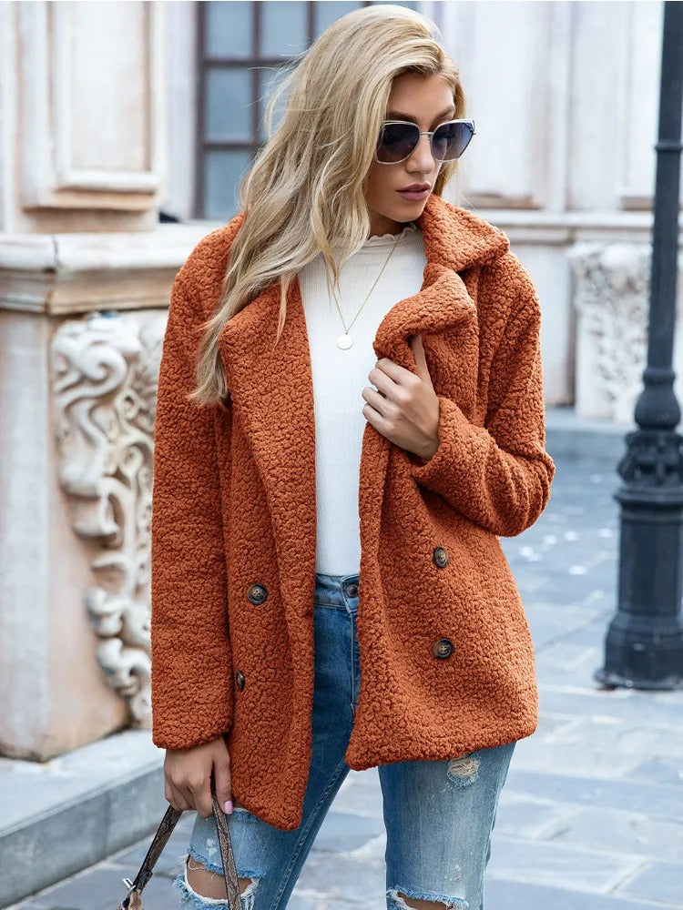 Clara | Women's Double Breasted Teddy Coat Sherpa Oversized 5